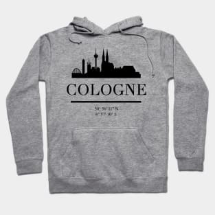 COLOGNE GERMANY BLACK SILHOUETTE SKYLINE ART Hoodie